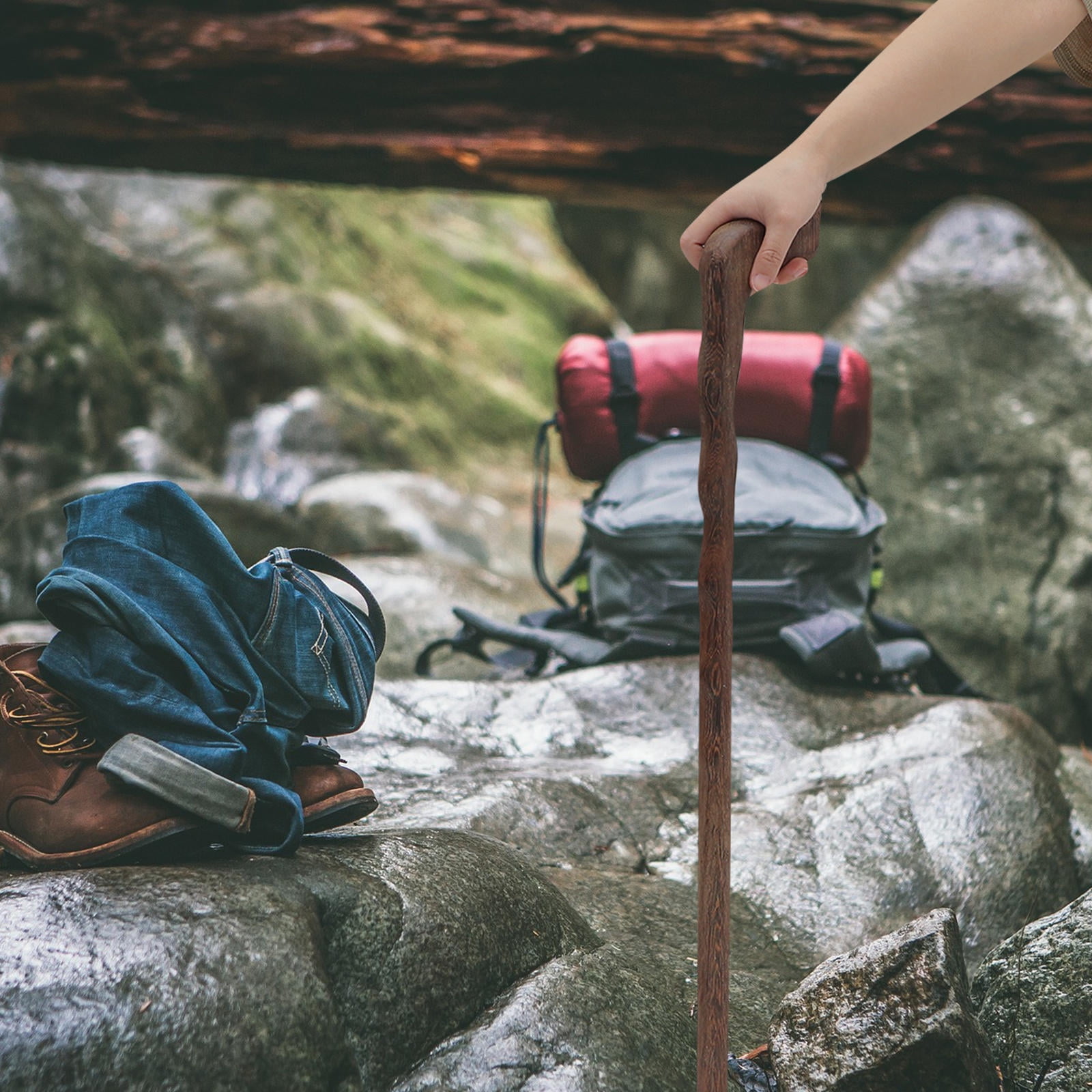 1Pack Trekking Poles High Quality Wood Firm Grip for Men and Women Mountaineering Aid - Image 7