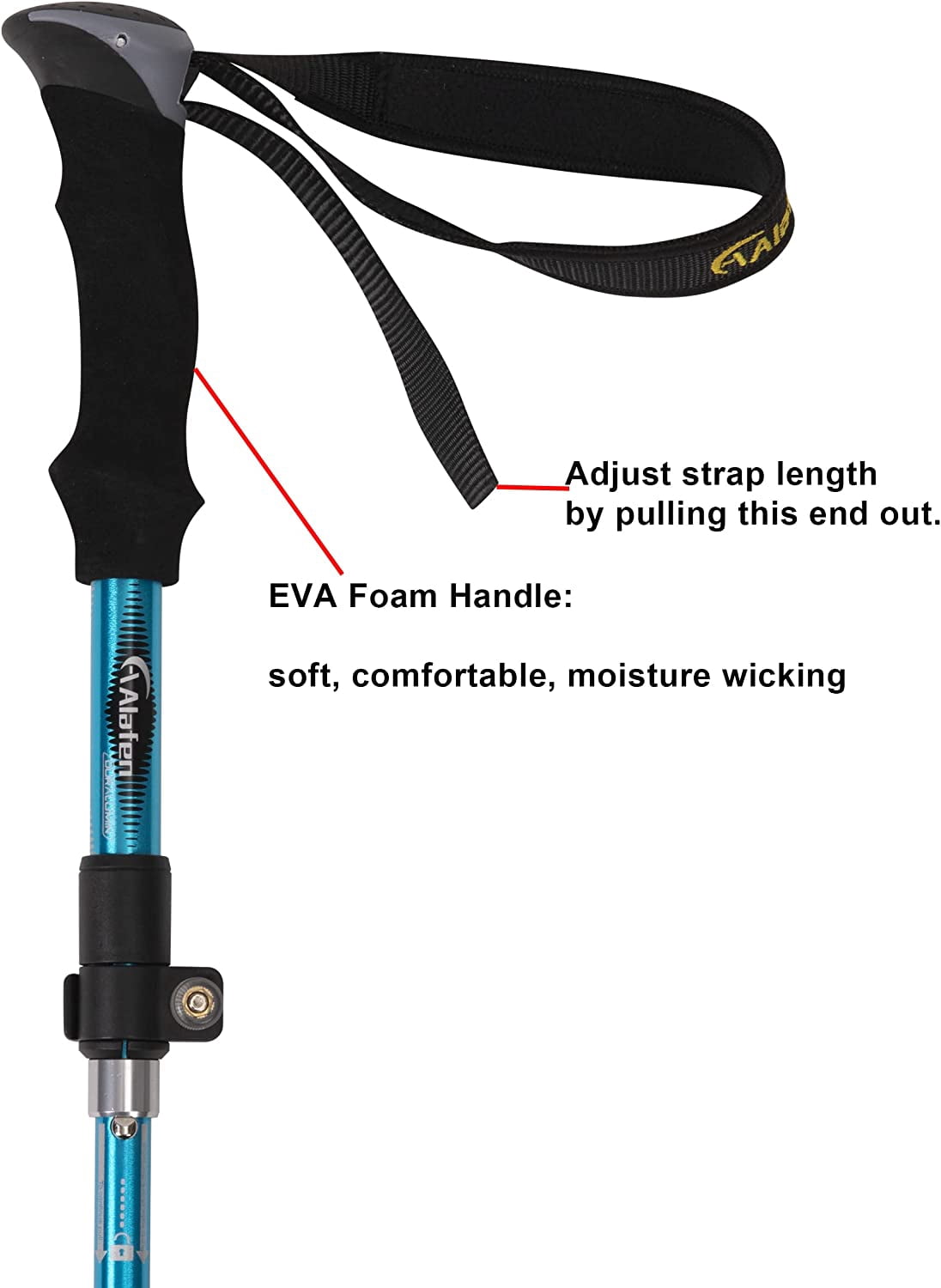 Lightweight Collapsible Trekking Pole - 7075 Aluminum Adjustable Walking Stick for Hiking & Travel, Foldable Quick-Lock Design, Single Adults niors - Image 5