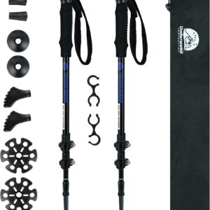 Trekking Poles Collapsible Hiking - 2 Pack Adjustable Aluminum Sticks, Lightweight Walking Sticks for Women, Men, niors, Kids, Backpacking by