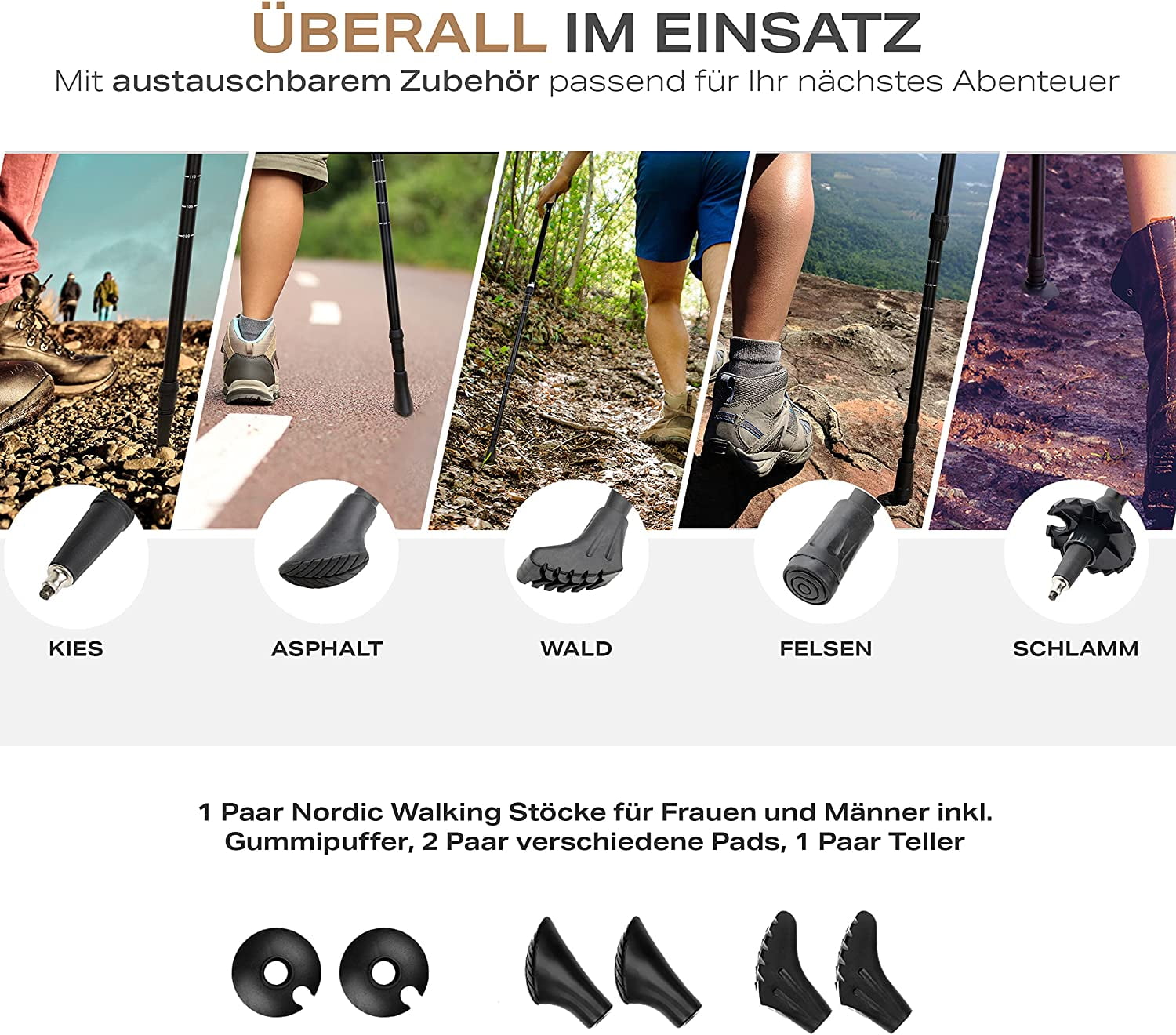 Powrx | Attrac Nordic Walking Sticks for Hiking Poles Aluminium Trekking Poles | 1 - Image 3