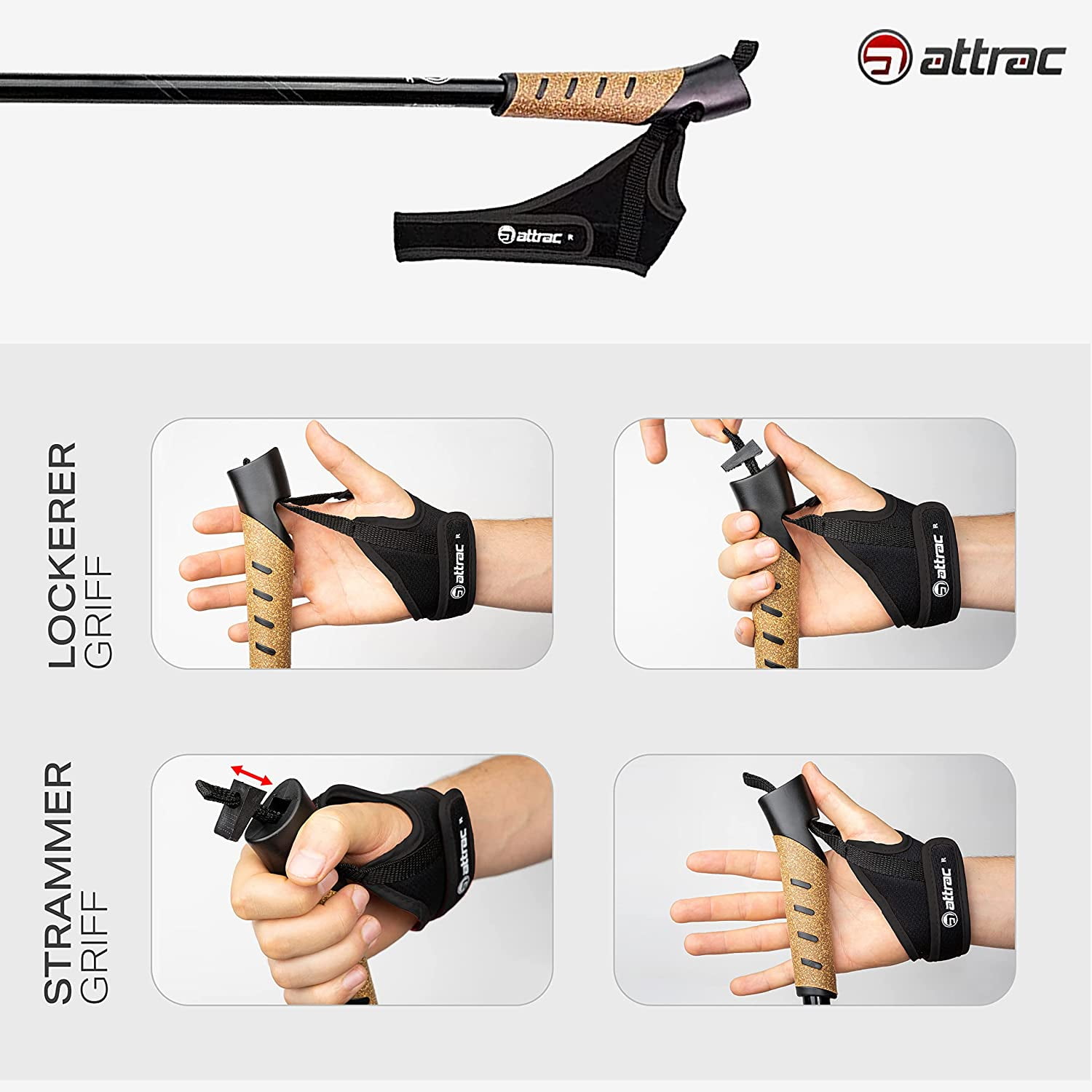 Powrx | Attrac Nordic Walking Sticks for Hiking Poles Aluminium Trekking Poles | 1 - Image 4