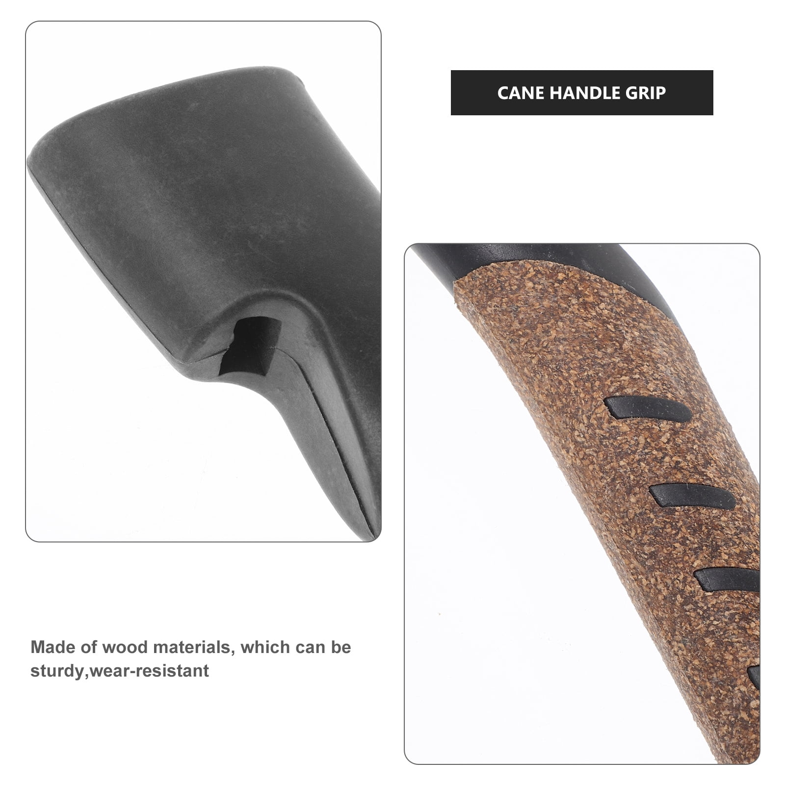 WORGEOUS Trekking Pole Handle Wood Hiking Pole Grip Wood Walking Stick Handle Replacement Wood Handle - Image 2