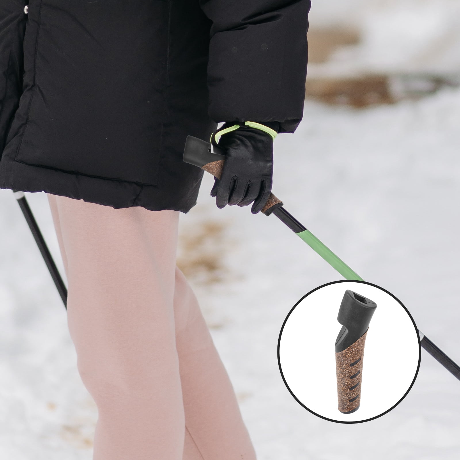WORGEOUS Trekking Pole Handle Wood Hiking Pole Grip Wood Walking Stick Handle Replacement Wood Handle - Image 5