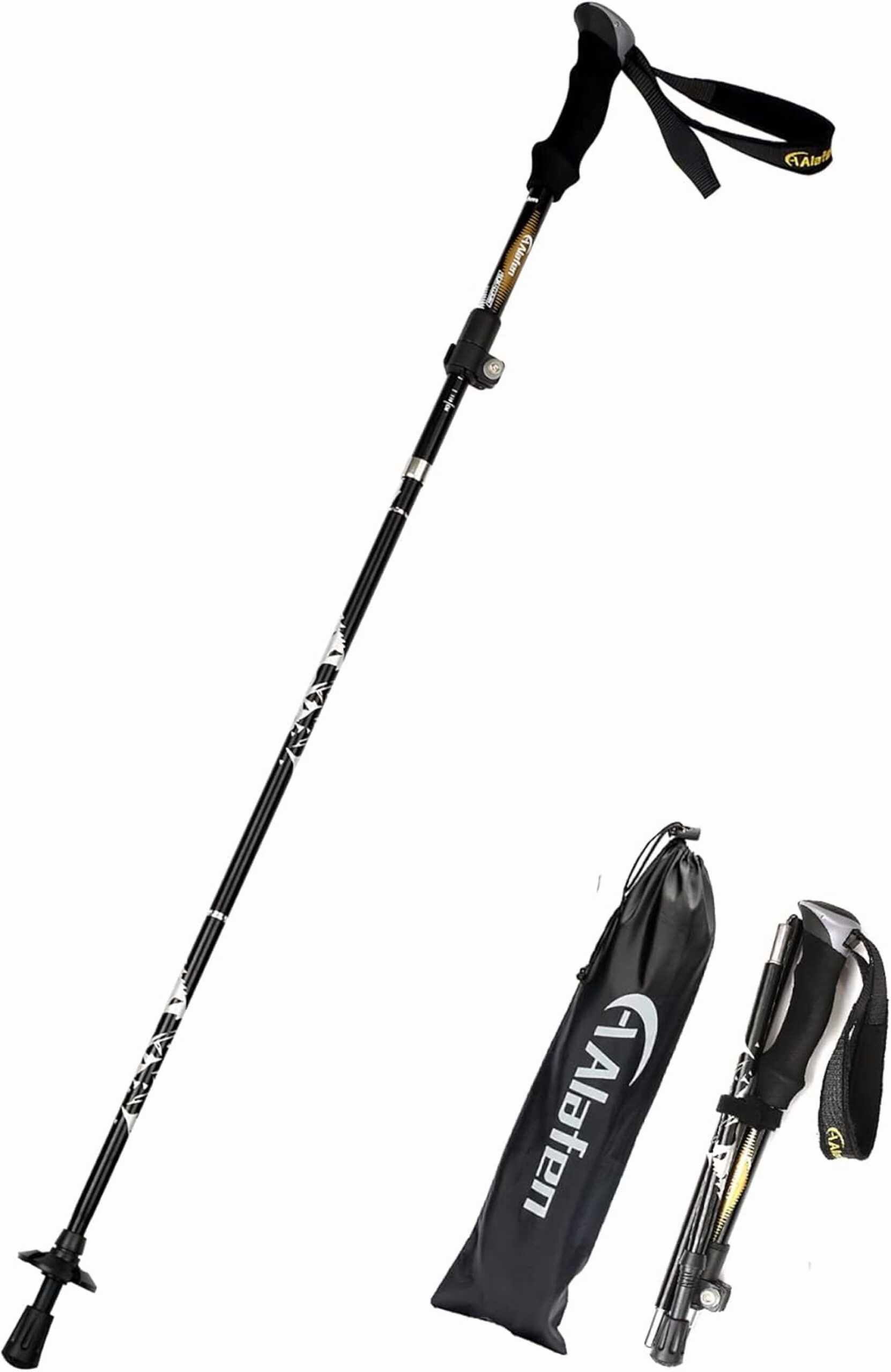 Aluminum Collapsible Ultralight Travel Trekking Hiking Pole for Men and Women (Fits 5'3" - 6'2")